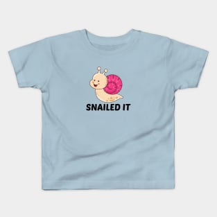 Snailed It - Snail Pun Kids T-Shirt